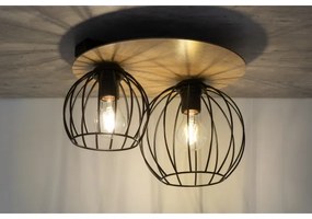 Lampadario a plafone CYBER 2xE27/60W/230V legno/nero