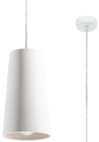 Lampada a sospensione in ceramica bianca Armica - Sollux