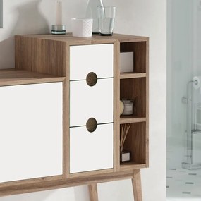 Armadietto bagno a terra Kompas VISOBATH 3 cassetti P 45 x L 30 x H 64.6 cm bianco