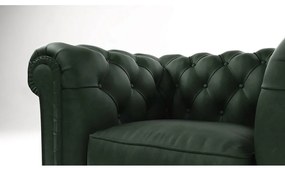 Poltrona in velluto verde scuro Cambridge - Ropez