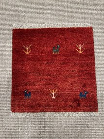 Gabbeh Tappeto 40x40 Rosso (Iran) Annodato A Mano