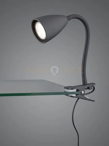 Wanda lampada da tavolo flessibile con pinza metallo nero h. 20cm 1...