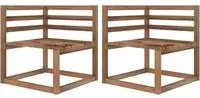 Divani Angolari Pallet da Giardino 2 pz Marrone Pino Impregnatocod mxl 96990