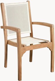 Set di 2 sedie da giardino in legno di teak con braccioli Fun