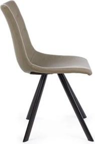 Sedie Da Interno Imbottite In Ecopelle Gambe Nere Alva Pu Tortora Bizzotto - 4 Pz