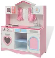 Cucina Giocattolo in Legno 82x30x100 cm Rosa e Biancacod mxl 73070