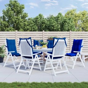 Cuscini Sedia Con Schienale Alto 6 Pz Blu Reale Tessuto Oxford /