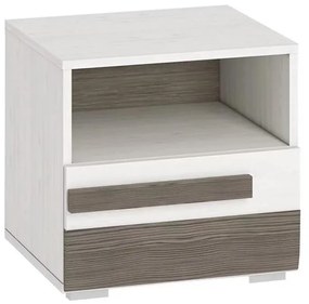 Comodino SARPA 45x46 cm bianco/marrone