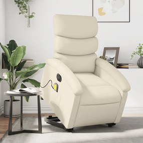 Poltrona Alzapersona Elettrica Reclinabile Crema İn Similpelle /