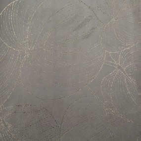 Tovaglia centrale in velluto con stampa di foglie grigie lucide Larghezza: 35 cm | Lunghezza: 220 cm