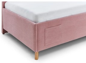 Letto da bambini con sponde rosa imbottito con contenitore con rete inclusa 120x200 cm Cool – Meise Möbel