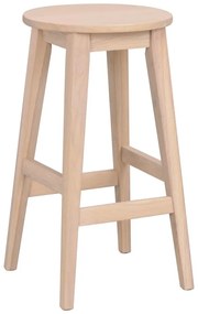 Sedia da bar di colore naturale in rovere massiccio (altezza della seduta 65 cm) Austin – Rowico