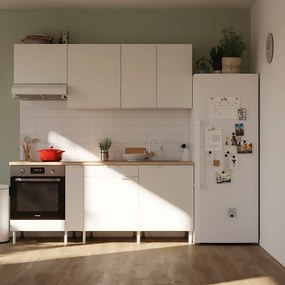 Cucina in kit DELINIA Eleki bianco 4 basi e 3 pensili L 200 cm