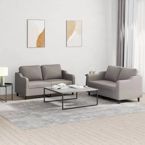 Set Di Divani 2 Pz Con Cuscini Tortora İn Tessuto /
