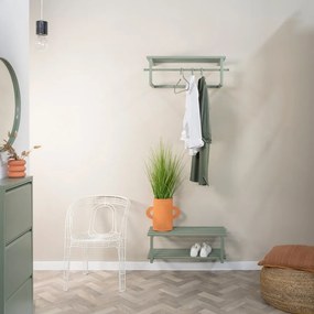 Attaccapanni da parete verde polveroso in metallo con scaffale 76 cm Marco – Spinder Design