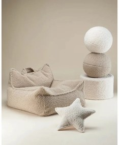 Cuscino per divano da bambini marrone chiaro con rivestimento in bouclé Ball – Wigiwama