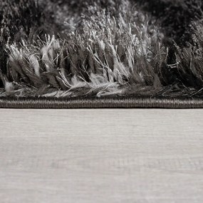 Tappeto nero e grigio tessuto a mano in fibre riciclate 200x290 cm Velvet - Flair Rugs