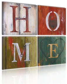 Quadro Welcome home  Colore colorful, Dimensioni e Misure 60x60