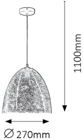 Rabalux 2277 - Lampadario a sospensione con filo MANORCA 1xE27/40W/230V