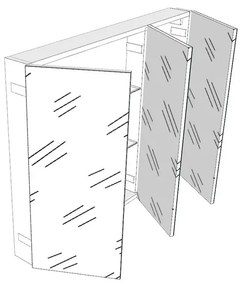 Pensile bagno Easy, 3 ante apertura da destra e sinistra P 20 x L 95 x H 75 cm