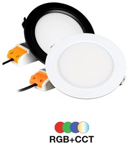 Faro da incasso 9W RGB+CCT IP20 Angolo 120° foro Ø110 - 115 mm