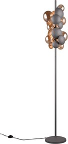 Lampada da terra con paralume in vetro grigio-oro (altezza 155 cm) Bubble - Trio Select