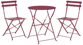Set da balcone acciaio bordeaux FIORI Beliani