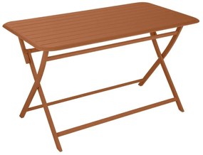 Tavolo da pranzo per giardino pieghevole Idaho NATERIAL struttura e superficie in alluminio arancione per 4 persone 130x75cm