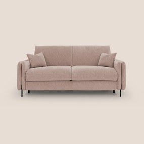 Gregory Divano letto con materasso h18 cm in microfibra effetto velluto impermeabile T09 rosa