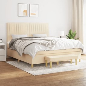 Giroletto A Molle Con Materasso Crema 160x200 Cm İn Tessuto /
