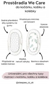 Lenzuolo Sleepee We Care per carrozzine, lettini e culle Pois neri/Eucalipto