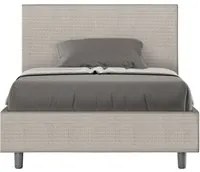 Letto una piazza e mezza contenitore imbottito 120x210 tessuto Labirinto 1 bianco Adele