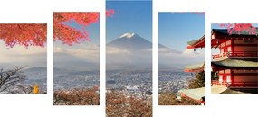 Quadri 5 pezzi – Autunno in Giappone