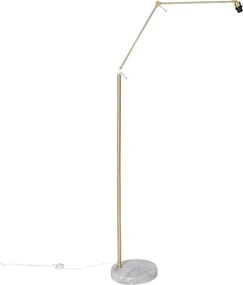 Lampada da terra moderna con paralume in velluto oro grigio 50 cm - Editor