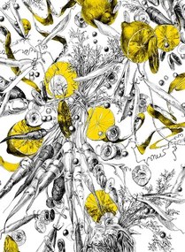 Edmond Petit Carta da parati Feu d'Artifice Lègumes - Feu d'Artifice Lègumes - Citron