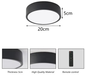 Brilagi - Lampada LED dimmerabile POOL LED/18W/230V 3000-6000K 20 cm nera + telecomando