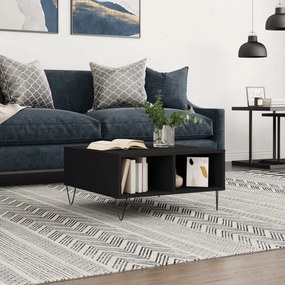 Tavolino Da Salotto Nero 60x60x30 Cm İn Legno Multistrato /