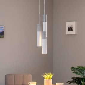 Euluna Isabeau lampada a sospensione 3 luci bianco/grigio