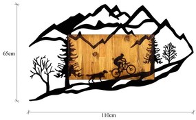 Decorazione da muro 110x65 cm giro in moto legno/metallo
