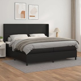 Giroletto A Molle Con Materasso Nero 200x200 Cm İn Similpelle /