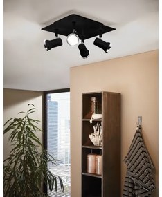 Eglo 780428 - Faretto LED da bagno BABILONE 4xGU10/3W/230V IP44 nero