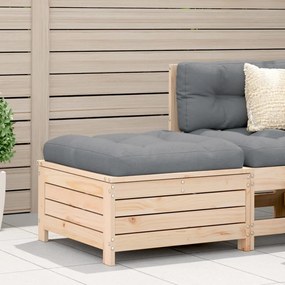 Poggiapiedi Da Giardino Con Cuscino İn Legno Massello Di Pino /