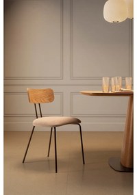 Sedia da pranzo beige/di colore naturale in imbottito Olimpia – MOME