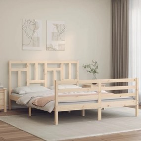 Giroletto Con Testiera 160x200 Cm İn Legno Massello /