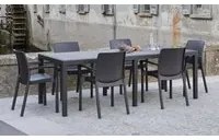 Tavolo da esterno Roma, Tavolo rettangolare allungabile da pranzo, Tavolo da giardino estensibile multiuso, 100% Made in Italy, Cm 150x90h72, Antracite