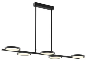 Lampada a sospensione moderna nera con LED dimmerabile a 3 livelli 5 luci - Vivé
