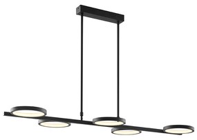 Lampada a sospensione moderna nera con LED dimmerabile in 3 fasi a 5 luci - Vivé
