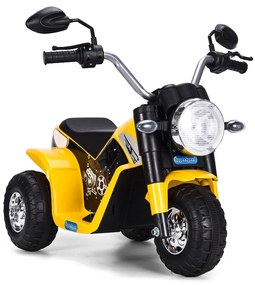 Costway Moto elettrica multifunzione per bambini da 36-95 mesi con led, 72x57x56cm Giallo