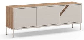 Cassettiera effetto rovere in colore crema-naturale 150x55x35 cm Lilou - Marckeric