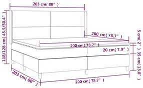 Giroletto a Molle con Materasso Cappuccino 200x200cm Similpelle